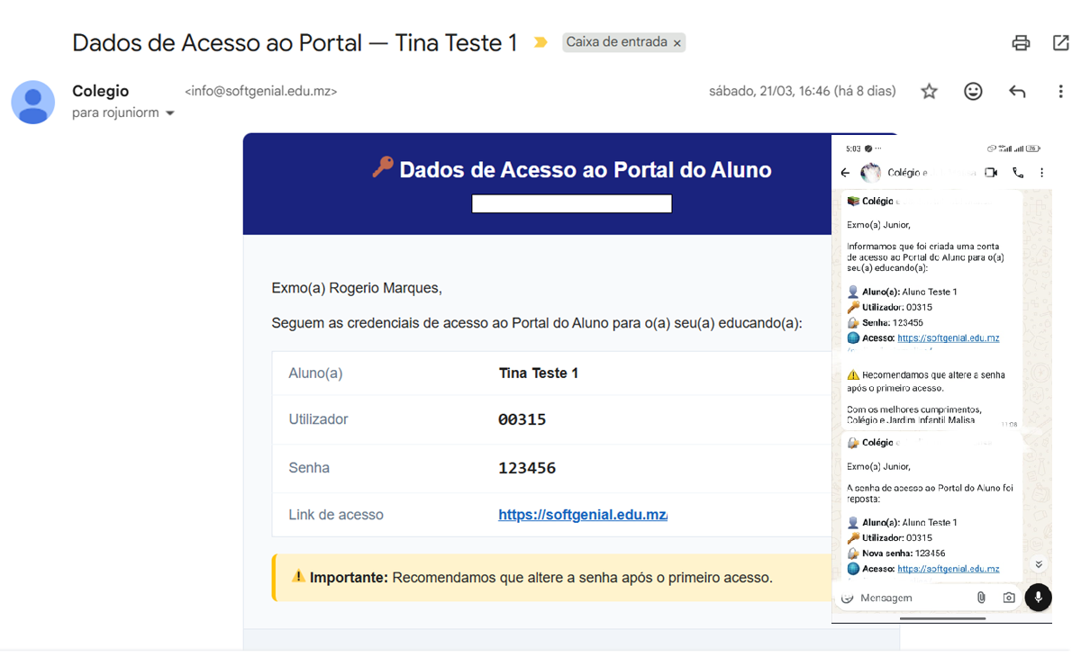 Notificações WhatsApp — SIGE SoftGenial